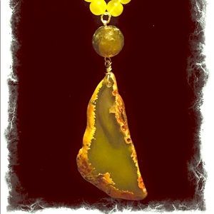 Necklace Agata Deep Green